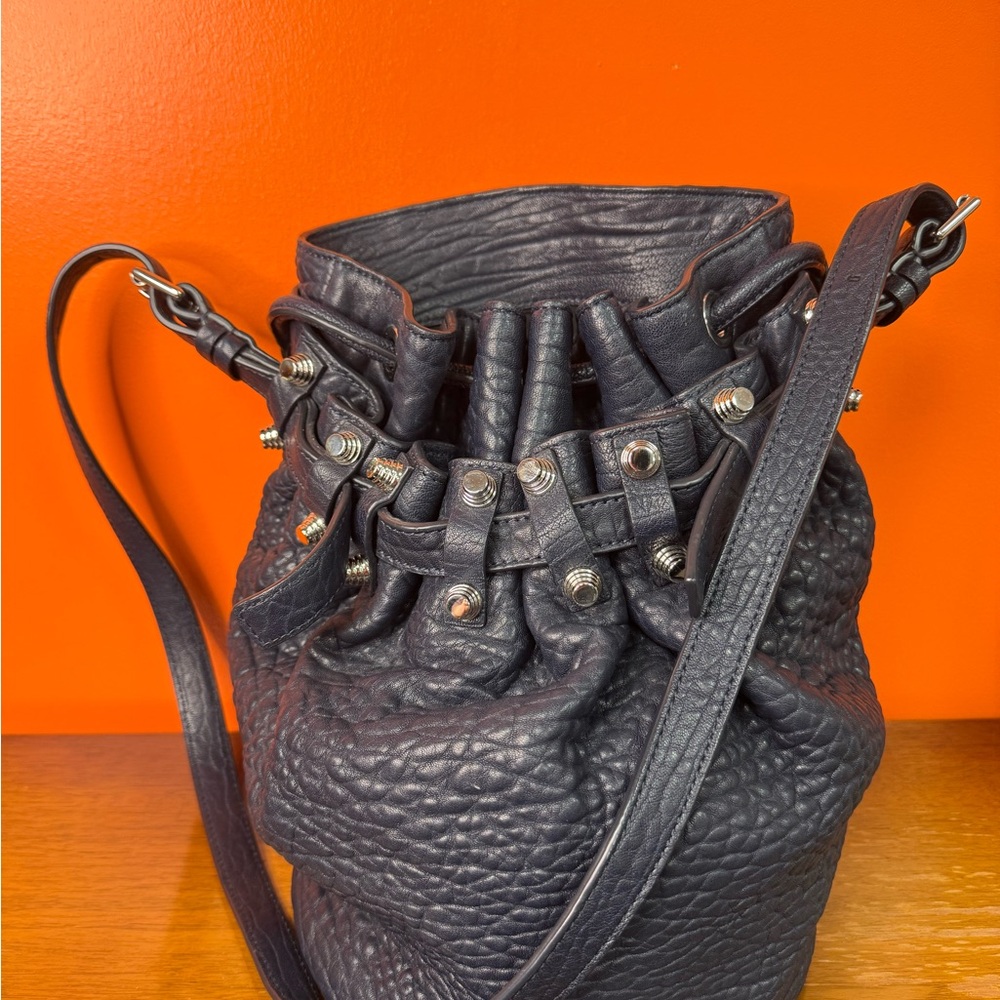 Alexander Wang Textured Black Leather Shoulder Bag